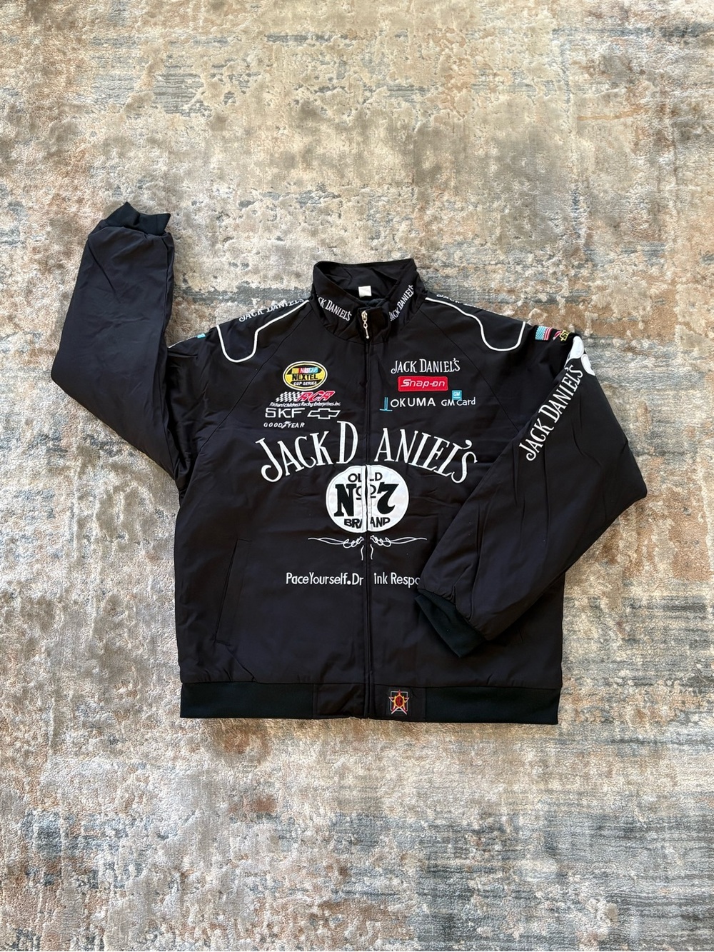 Jack Daniels Black Racing Logo Bomber Jacket